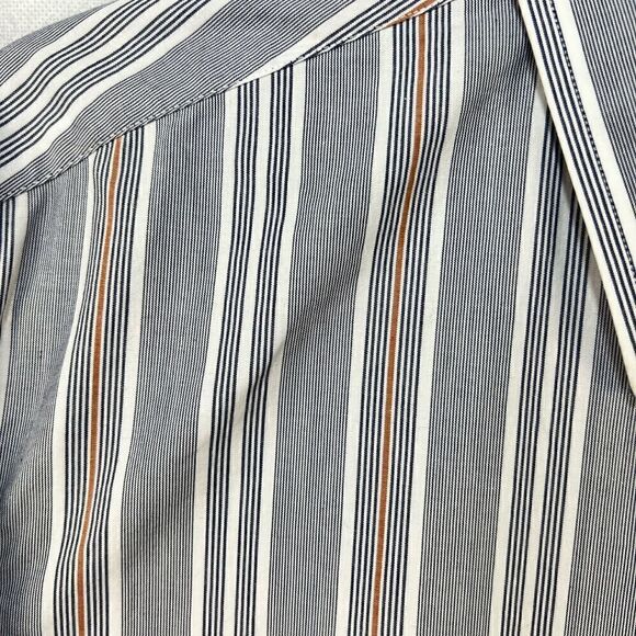 Banana Republic SzM 15-151/2 Blue and Orange Stripped Dress Shirt - Picture 6 of 12